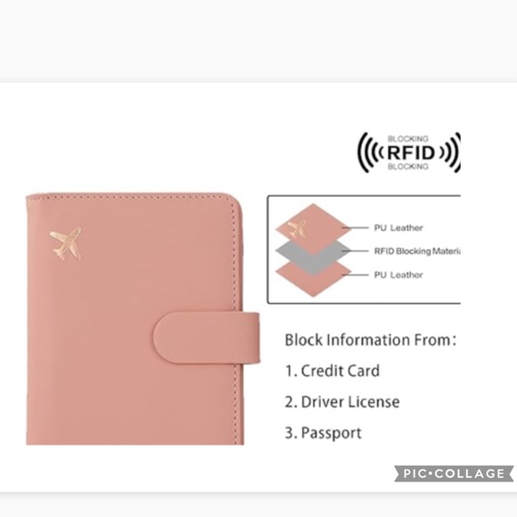 Handbags - NWT Rose Pink Travel Passport Holder W/Rfid